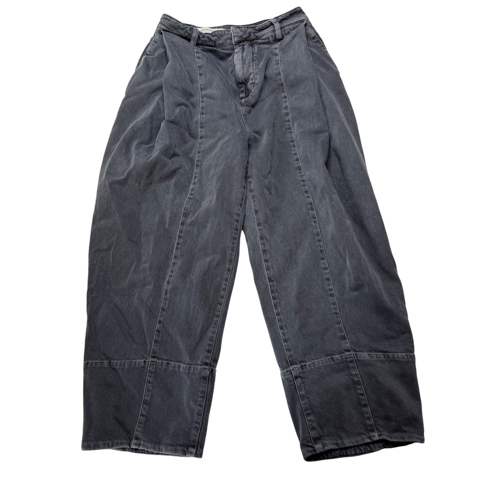 PILCRO Jeans Washed Black Barrel Wide Leg Jeans Women's Size 2 Relaxed Fit
